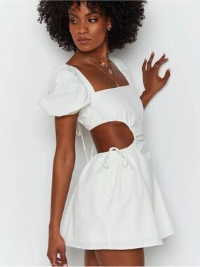 women's mini casual dresses Whisper Cap Sleeve Mini Dress in Summer White